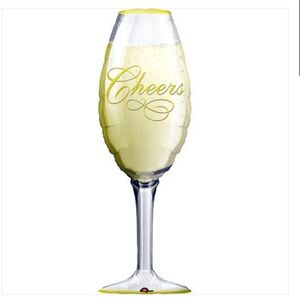 EXTRA LARGE ‘Cheers’ Champagne Glass Balloon - Light